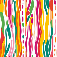 Colorful Abstract Lines and Shapes Create a Playful Design on a White Background