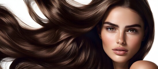 Obraz premium Beautiful woman with voluminous curly hairstyle,suitable for advertising hair care products,beauty salon marketing materials,fashion blog posts,editorial articles in magazines dedicated to health,beau