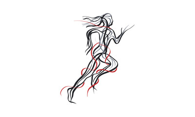 abstract image of a running woman logo