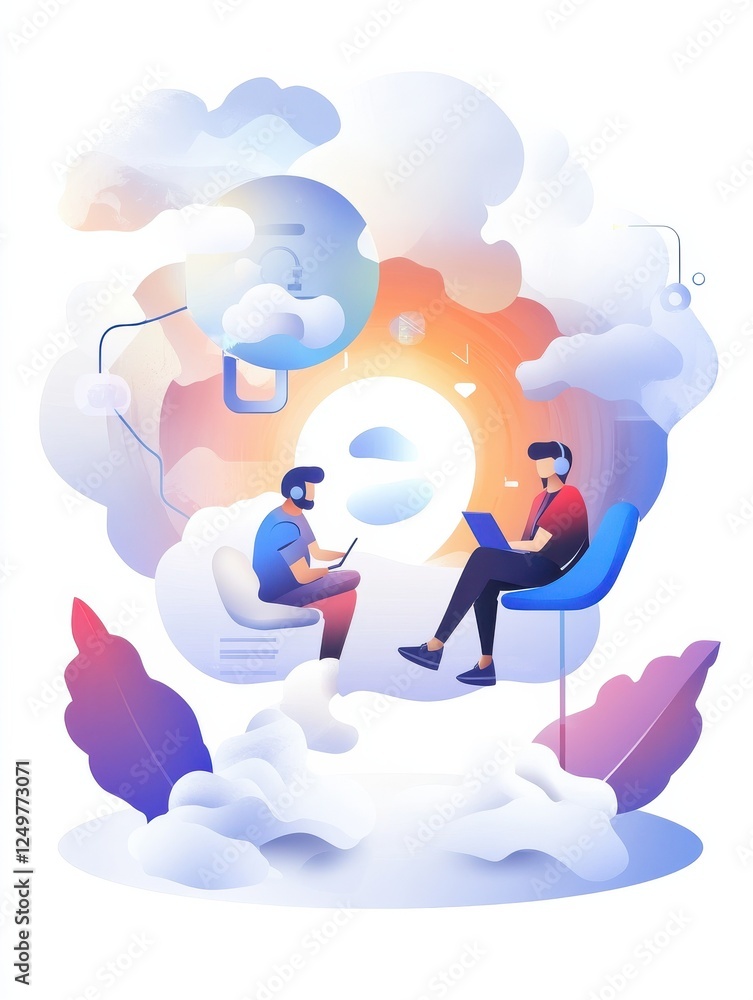Aufkleber customer help service abstract concept vector illustration set. guides, faq and website support team