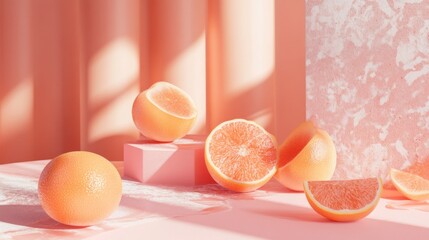 Shift from a vibrant coral to a soft peach, ideal for a playful background