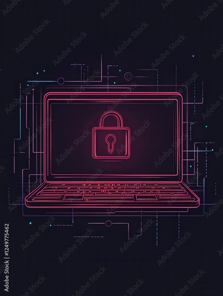Aufkleber alert laptop cyber attack icon. simple line, outline illustration elements of hacks icons for ui and