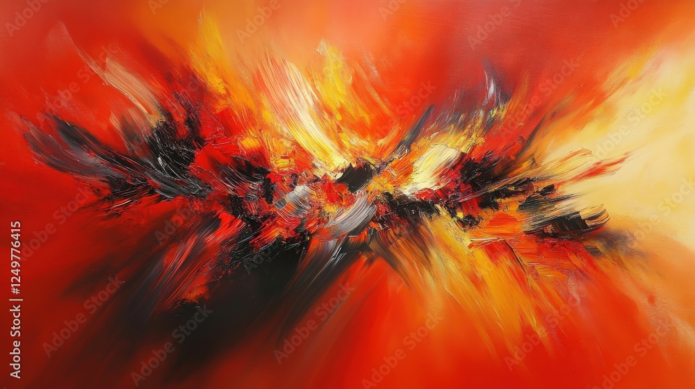 Poster abstract fiery explosion of color and texture