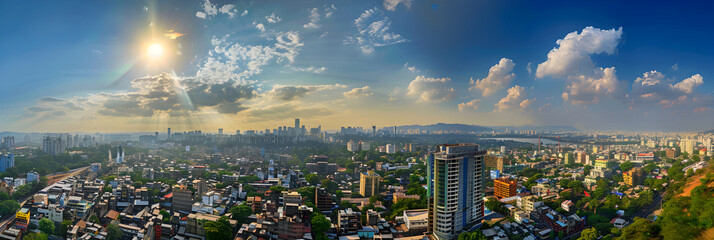 Mesmerizing Display of Diverse Architectural Styles under the Warm Glow of Pune's Typical Weather