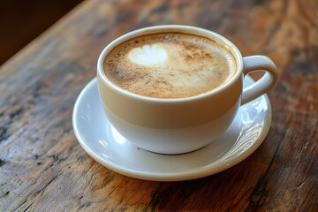 Obraz premium Perfectly brewed coffee in a cozy cafe setting