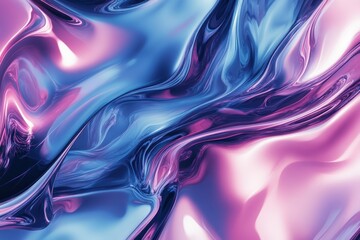Obraz premium Mesmerizing abstract fluid art featuring swirling patterns in vibrant blue and pink hues, creating a dynamic and captivating visual effect