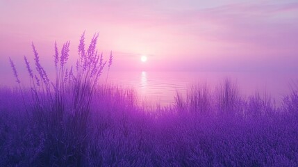 Change from rich violet to lavender, suggesting tranquility and calm