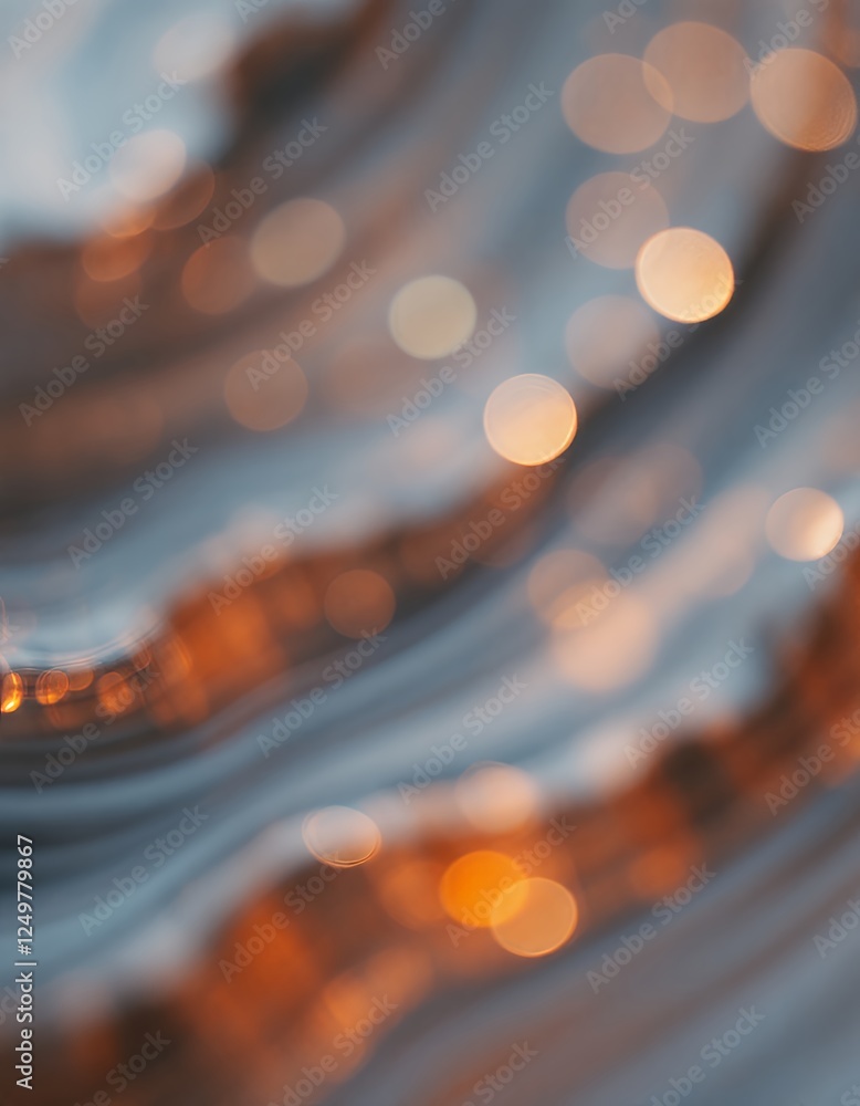 Poster abstract bokeh lights glowing with warmth and light on patterned surface