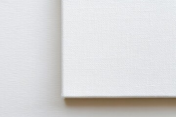 Close up view of a blank canvas corner on a textured surface. Ideal for art, design, and creative backgrounds
