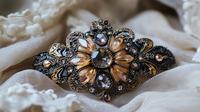 Vintage rhinestone collectable brooch pin 