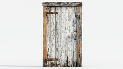 antique wooden door, isolated on white background. 3D render 