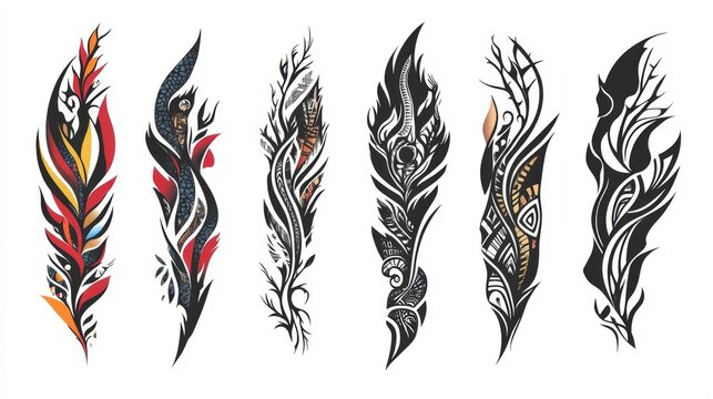 tattoo tribal sleeve vintage designs, vector art  pattern, tattoos arm vector thorn designs tattoo arm vector illustration