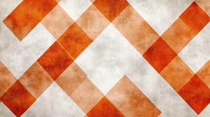 Fototapeta premium Rustic Orange and White Gingham Pattern Background with Textured Finish