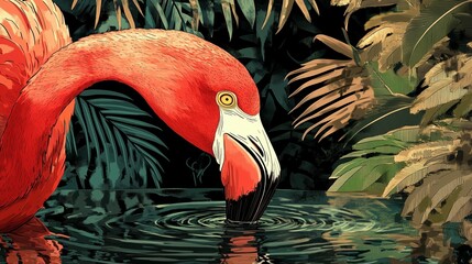 Flamingos and Tropical Rainforests