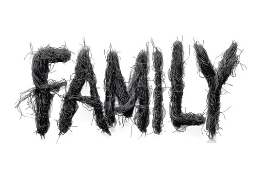 Typography Art of the Word FAMILY Interwoven