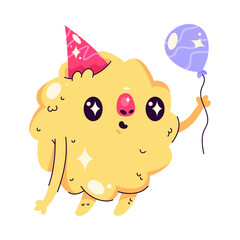 cute birthday monster character