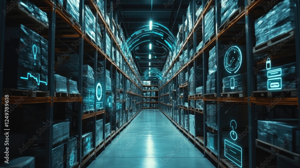 Aufkleber artificial intelligence optimizing food supply chain logistics with data visualization.