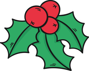  Christmas Holly Leaves with Berries