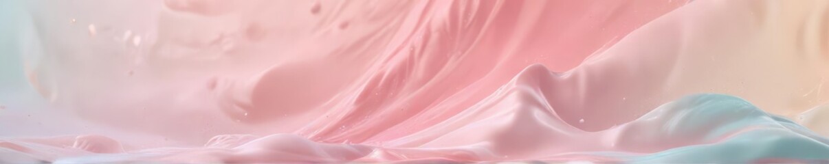 Soft pastel hues blend in a creamy liquid with subtle shimmer, abstract creamy mixtures, pale warm tones