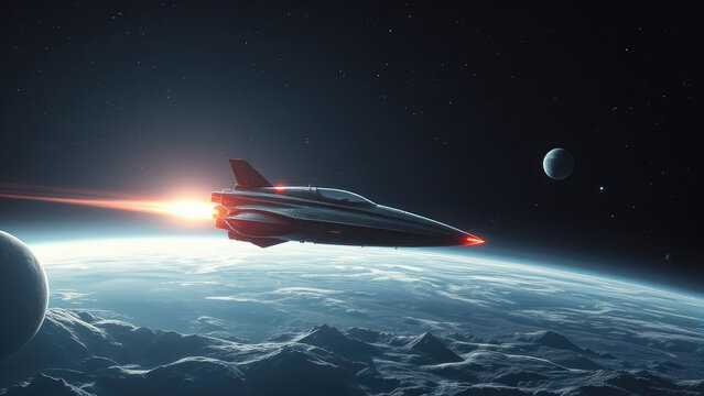 Space exploration theme with stars, planets, and spaceships, space, planets, exploration