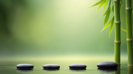 Tranquil bamboo reflection