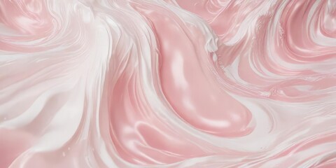 Pastel pink waves intermingling with white swirls, romantic, decorative