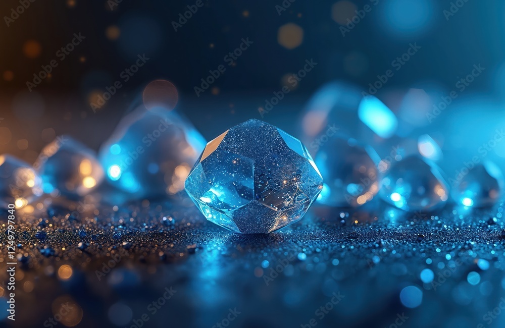 Aufkleber sparkling blue crystals create luxurious, modern background ideal for product placement. central cry