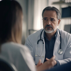 Compassionate doctor provides care and attention to a patient during a medical consultation in a modern clinic