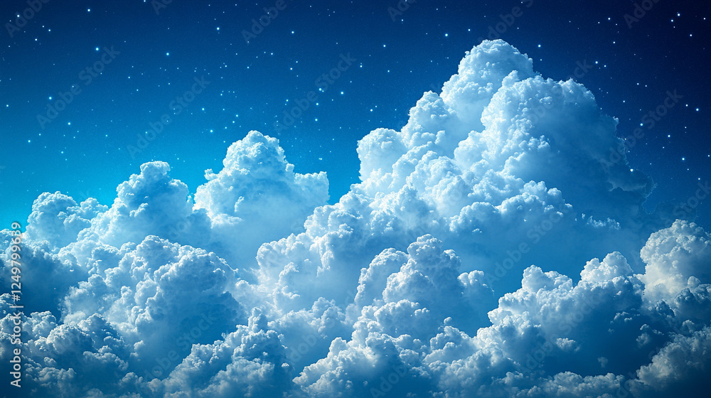 Poster multicloud management, showcasing ai orchestration across diverse cloud environments in a modern, br