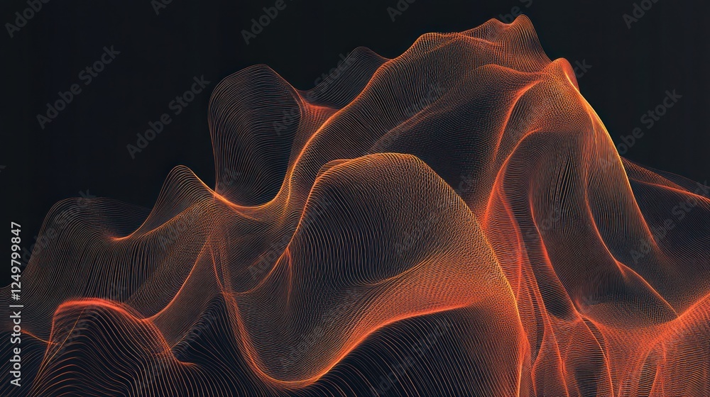 Poster abstract gradient wave background with dynamic line flowing effect