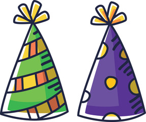 Colorful Party Hats Celebration Illustration

