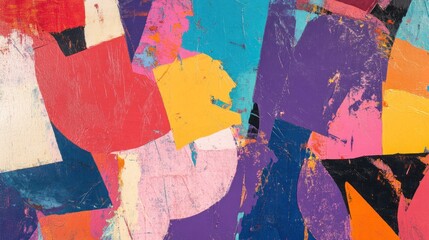 Fototapeta premium Vibrant Abstract Expressionism with Bold Colors and Textured Layers
