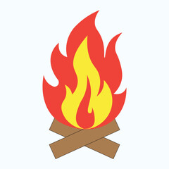 vector fire icon. Campfire Flame illustration on white background