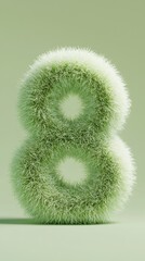 Textured green number 8 a fresh and sustainable design