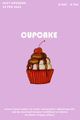 Cupcake poster design template