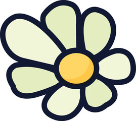 Fototapeta premium Simple Cute Daisy Flower Illustration