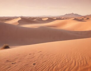 Soft peach color blending with warm sandy dunes, natural landscape, sand, beach