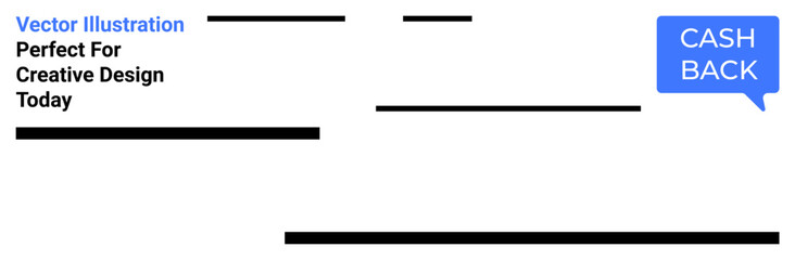 Cashback offer in bubble notification design anchored with bold text elements. Ideal for e-commerce, sales notifications, promotional ads, marketing campaigns, business presentations, websites