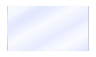 Clear, shiny acrylic sheet. Transparent plastic panel. Realistic glare and reflection on a see-through surface. Ideal for showcasing objects or designs. PNG	