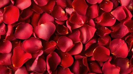 Soft-focus macro shot of rose petals with tiny dew drops.