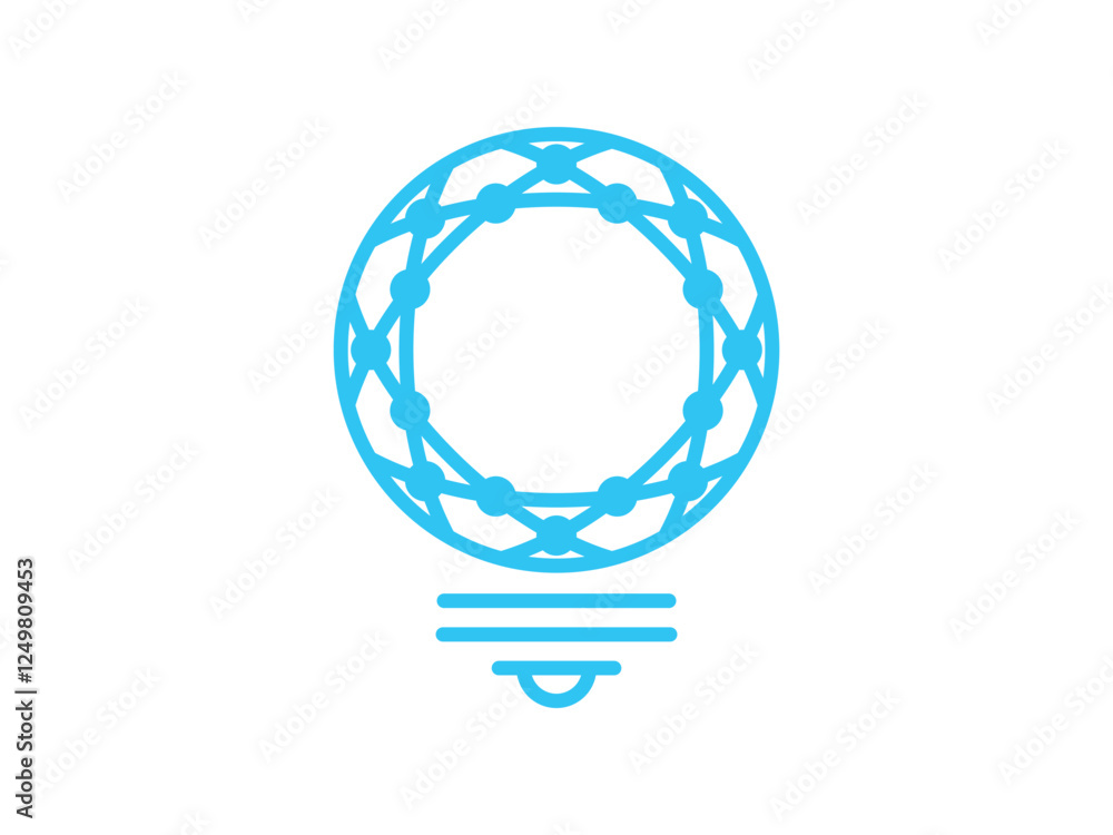 Poster tech bulb symbol design vector illustration isolated on transparent background