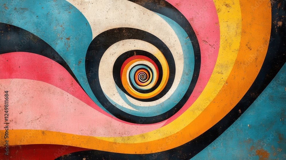 Aufkleber a colorful spiral design creating a sense of depth and movement.