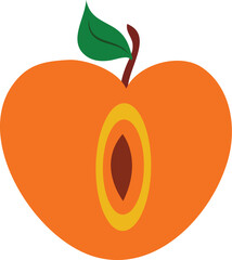 Ripe Peach with Pit
