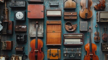 A Vintage Collection: Musical Instruments and Timeless Treasures on Display
