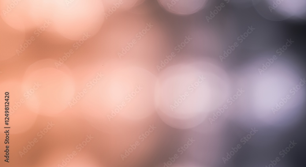 Poster abstract bokeh lights background with soft peach and gray tones