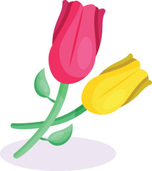 Pink and Yellow Tulips