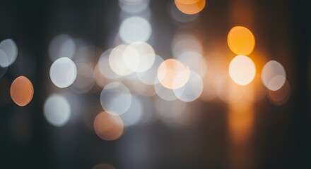 Obraz premium Abstract Bokeh Lights Background with White and Orange Hues