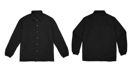 Windbreaker jacket color black template transparent background