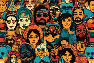 diversity and inclusion Latin America culture , vector background wallpaper