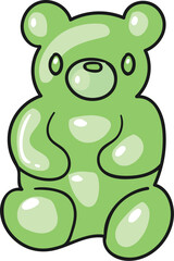 Green Gummy Bear Illustration


